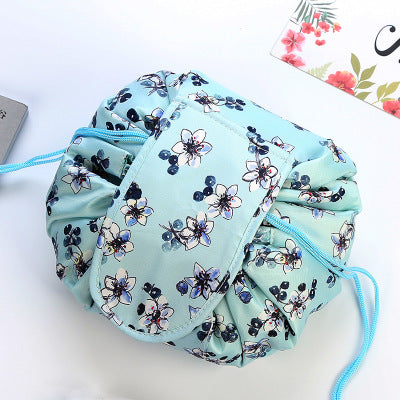 Portable waterproof drawstring cosmetic bag